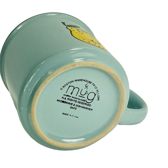 Yellow Sweet Lemon Boston Warehouse 16 Ounce coffee Mug Blue Coffee Cup cocoa - Picture 7 of 10